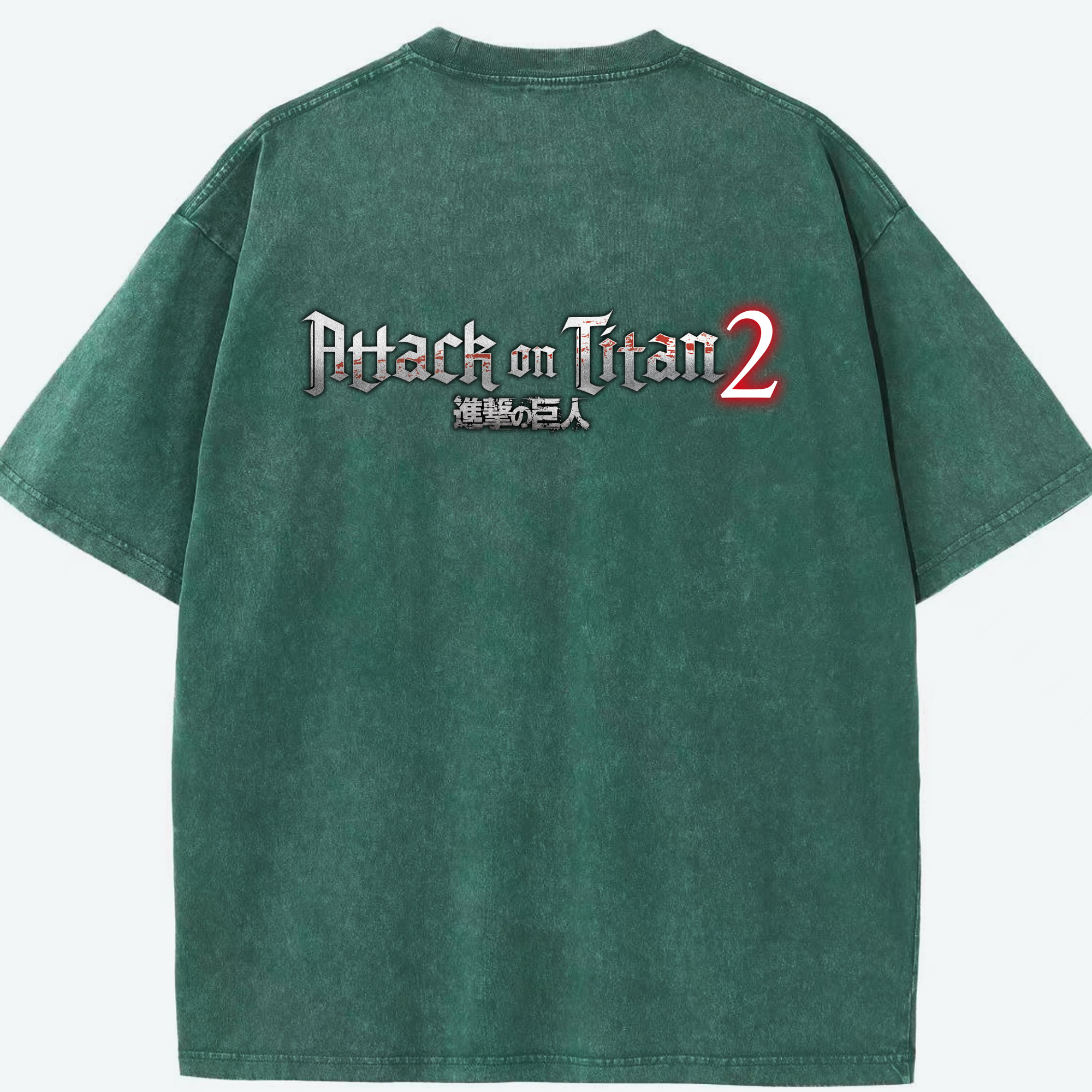 （画像用） 進撃の巨人 Attack on Titan 綿100% ヴィンテージ風 半袖Tシャツ（背面プリント）